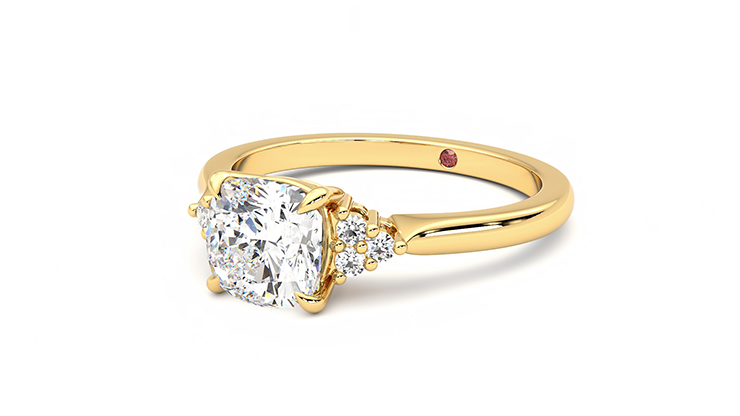 Taylor & Hart Divinity Cushion Engagement Ring 360 degree image 25