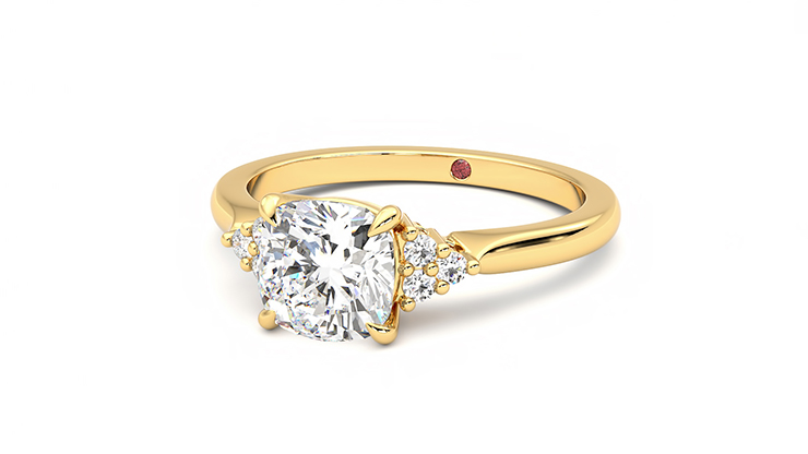 Taylor & Hart Divinity Cushion Engagement Ring 360 degree image 26