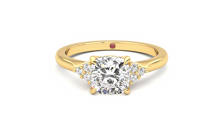 Taylor & Hart Divinity Cushion Engagement Ring 360 degree image 29