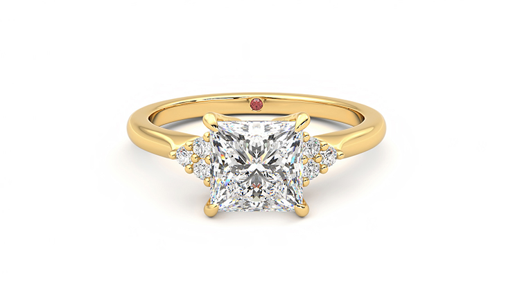 Taylor & Hart Divinity Princess Engagement Ring 360 degree image 0