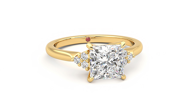 Taylor & Hart Divinity Princess Engagement Ring 360 degree image 3