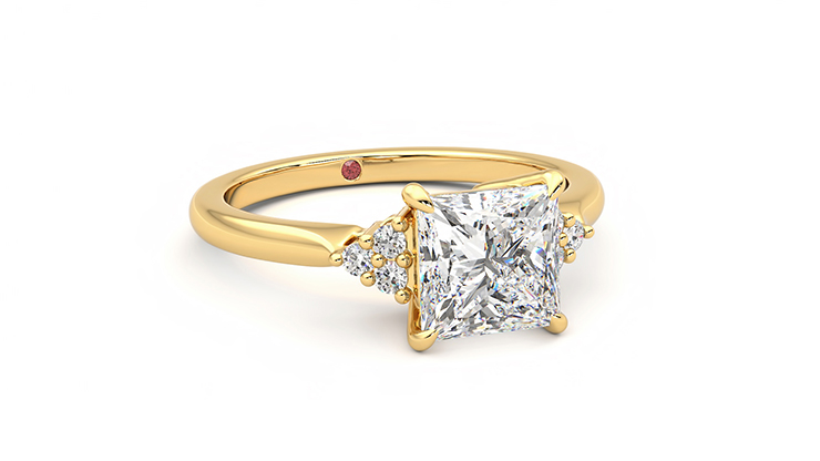 Taylor & Hart Divinity Princess Engagement Ring 360 degree image 4