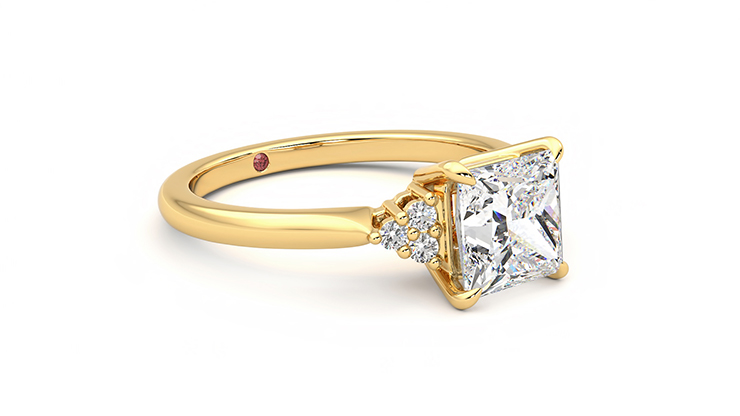 Taylor & Hart Divinity Princess Engagement Ring 360 degree image 6