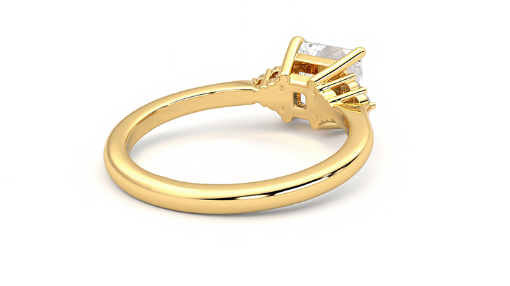 Taylor & Hart Divinity Princess Engagement Ring 360 degree image 13