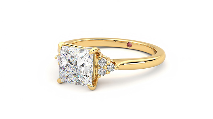 Taylor & Hart Divinity Princess Engagement Ring 360 degree image 25
