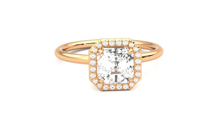 Taylor & Hart Dove Asscher Engagement Ring 360 degree image 2