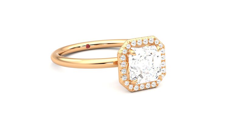 Taylor & Hart Dove Asscher Engagement Ring 360 degree image 5