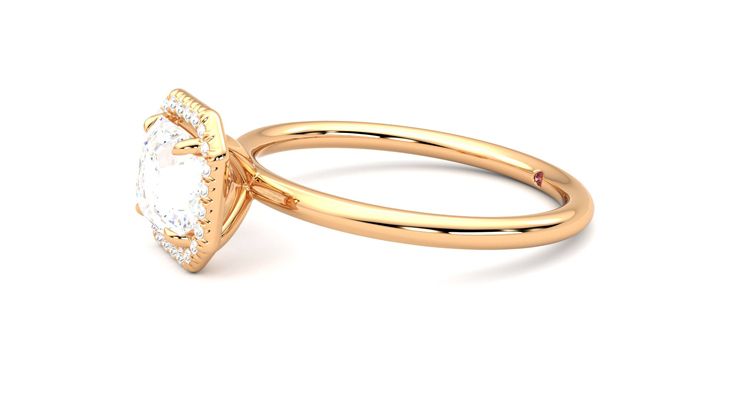 Taylor & Hart Dove Asscher Engagement Ring 360 degree image 22