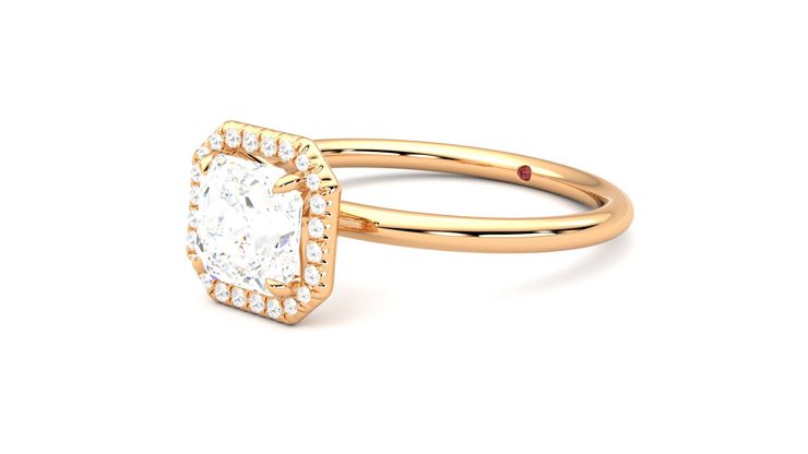 Taylor & Hart Dove Asscher Engagement Ring 360 degree image 24