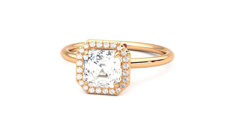 Taylor & Hart Dove Asscher Engagement Ring 360 degree image 27