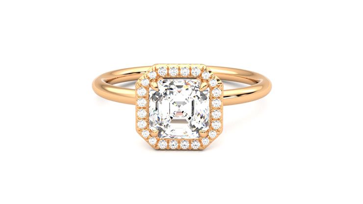 Taylor & Hart Dove Asscher Engagement Ring 360 degree image 29