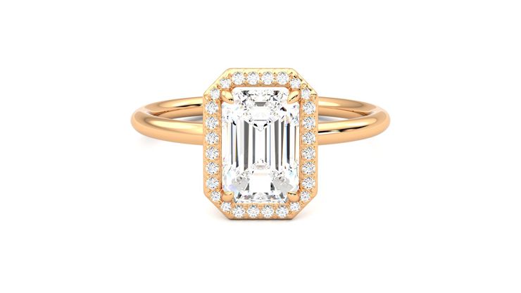 Taylor & Hart Dove Emerald Engagement Ring 360 degree image 0