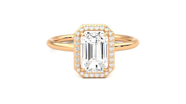 Taylor & Hart Dove Emerald Engagement Ring 360 degree image 1