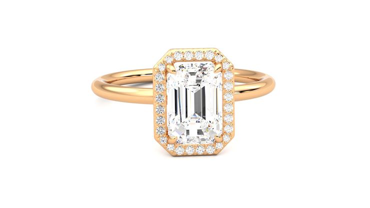 Taylor & Hart Dove Emerald Engagement Ring 360 degree image 2