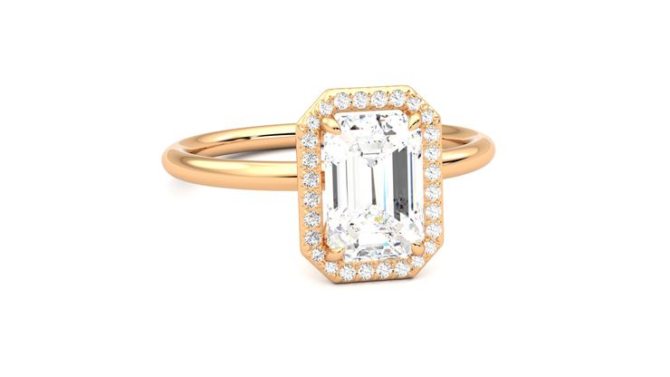 Taylor & Hart Dove Emerald Engagement Ring 360 degree image 3