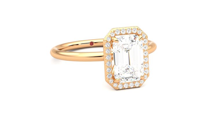 Taylor & Hart Dove Emerald Engagement Ring 360 degree image 4