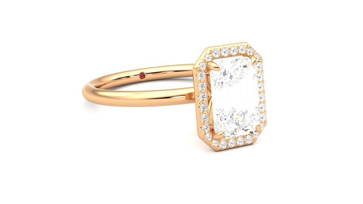 Taylor & Hart Dove Emerald Engagement Ring 360 degree image 5