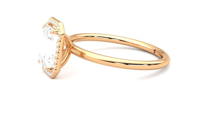 Taylor & Hart Dove Emerald Engagement Ring 360 degree image 22