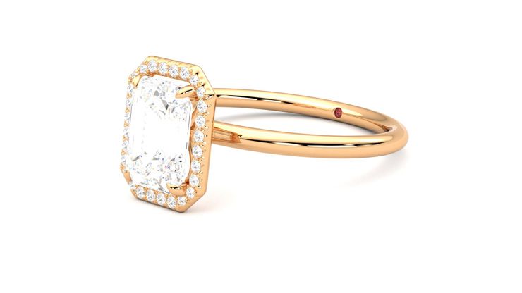 Taylor & Hart Dove Emerald Engagement Ring 360 degree image 24