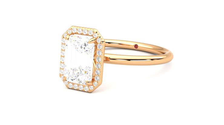 Taylor & Hart Dove Emerald Engagement Ring 360 degree image 25