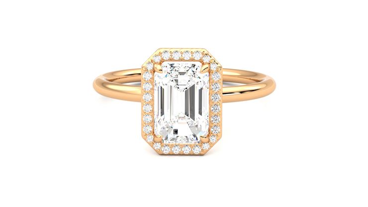 Taylor & Hart Dove Emerald Engagement Ring 360 degree image 29