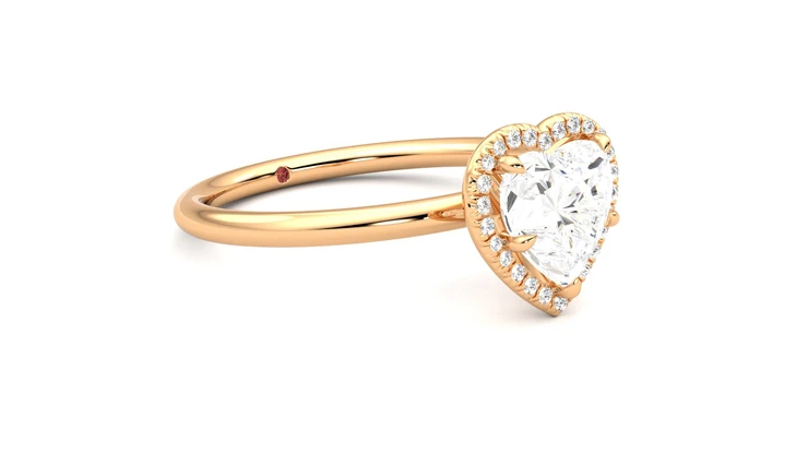 ChenFeng Rose gold ring Grown Halo Engagement Ring For Women Ideal  Engagement Ring 