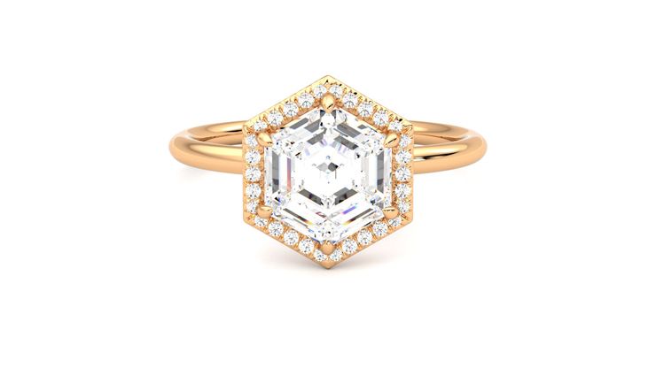 Taylor & Hart Dove Hexagonal Engagement Ring 360 degree image 0