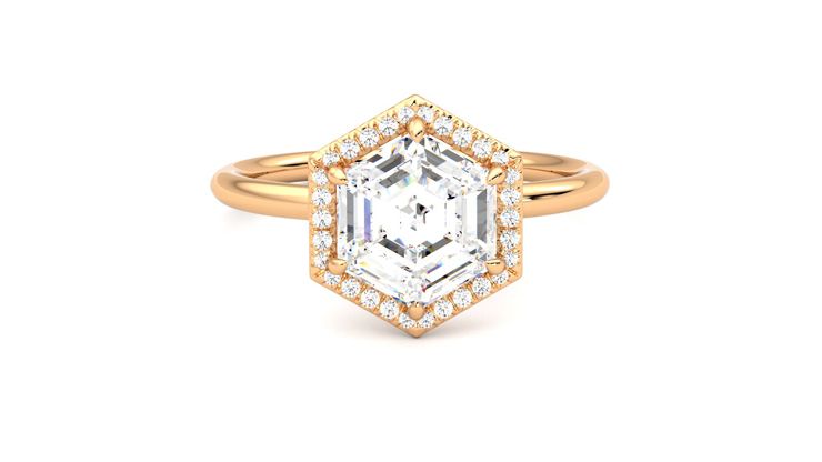 Taylor & Hart Dove Hexagonal Engagement Ring 360 degree image 1
