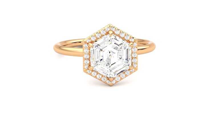 Taylor & Hart Dove Hexagonal Engagement Ring 360 degree image 2