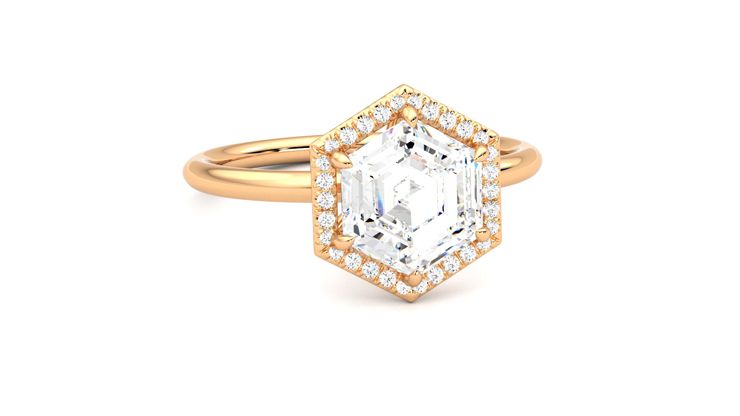 Taylor & Hart Dove Hexagonal Engagement Ring 360 degree image 3