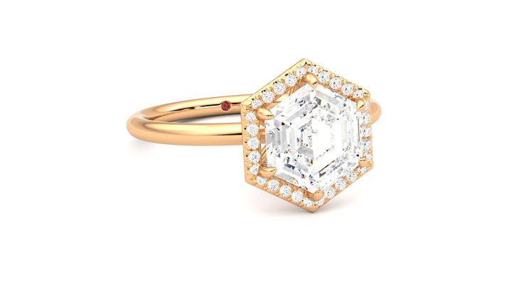 Taylor & Hart Dove Hexagonal Engagement Ring 360 degree image 4