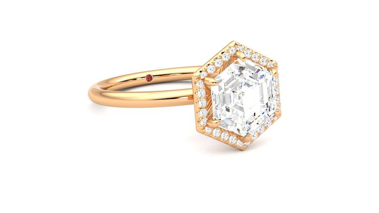 Taylor & Hart Dove Hexagonal Engagement Ring 360 degree image 5