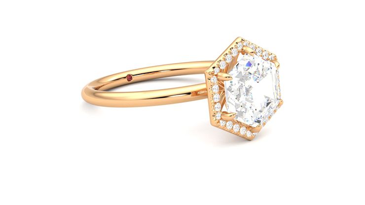 Taylor & Hart Dove Hexagonal Engagement Ring 360 degree image 6