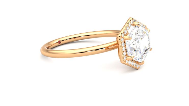 Taylor & Hart Dove Hexagonal Engagement Ring 360 degree image 7