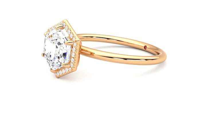 Taylor & Hart Dove Hexagonal Engagement Ring 360 degree image 23