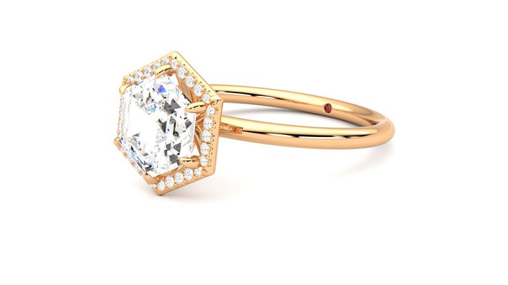 Taylor & Hart Dove Hexagonal Engagement Ring 360 degree image 24