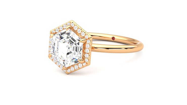 Taylor & Hart Dove Hexagonal Engagement Ring 360 degree image 25