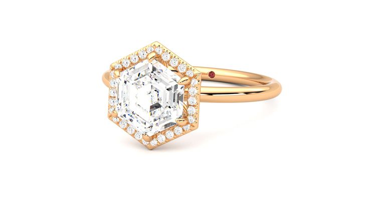 Taylor & Hart Dove Hexagonal Engagement Ring 360 degree image 26