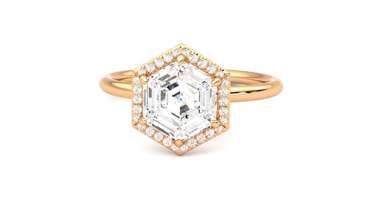 Taylor & Hart Dove Hexagonal Engagement Ring 360 degree image 28