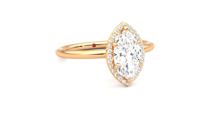 Taylor & Hart Dove Marquise Engagement Ring 360 degree image 4