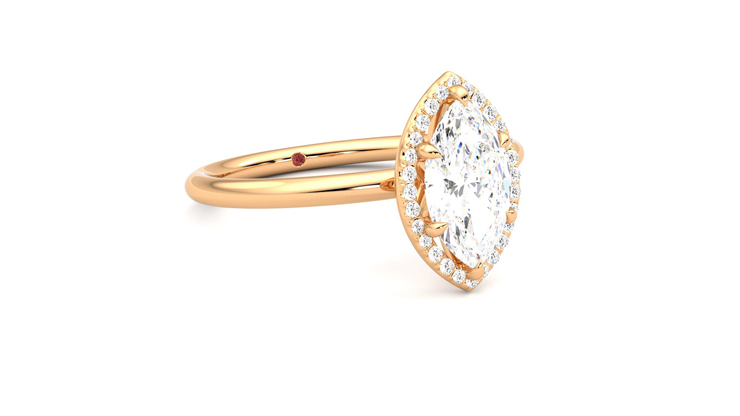 Taylor & Hart Dove Marquise Engagement Ring 360 degree image 5