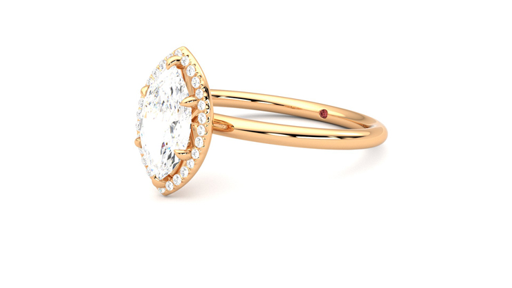 Taylor & Hart Dove Marquise Engagement Ring 360 degree image 24