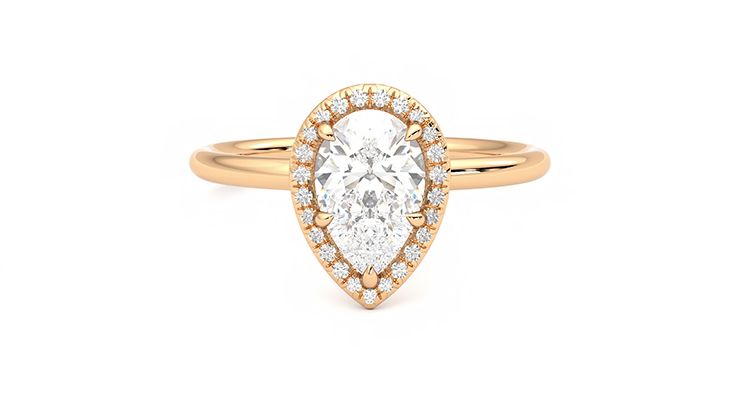 Taylor & Hart Dove Pear Engagement Ring 360 degree image 0