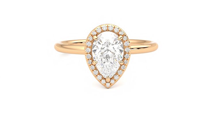Taylor & Hart Dove Pear Engagement Ring 360 degree image 1