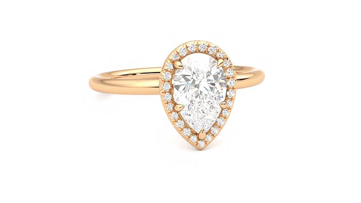 Taylor & Hart Dove Pear Engagement Ring 360 degree image 3