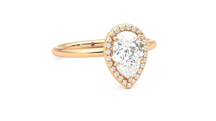 Taylor & Hart Dove Pear Engagement Ring 360 degree image 4