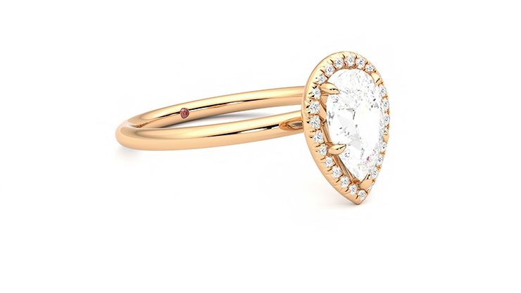 Taylor & Hart Dove Pear Engagement Ring 360 degree image 6