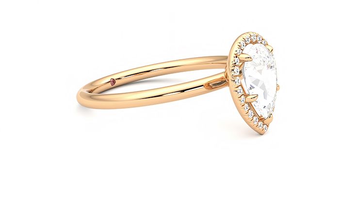 Taylor & Hart Dove Pear Engagement Ring 360 degree image 7