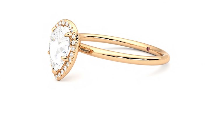 Taylor & Hart Dove Pear Engagement Ring 360 degree image 23