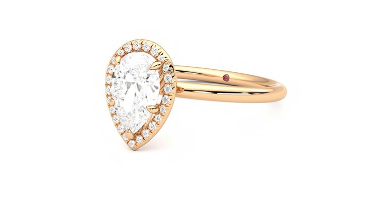 Taylor & Hart Dove Pear Engagement Ring 360 degree image 25